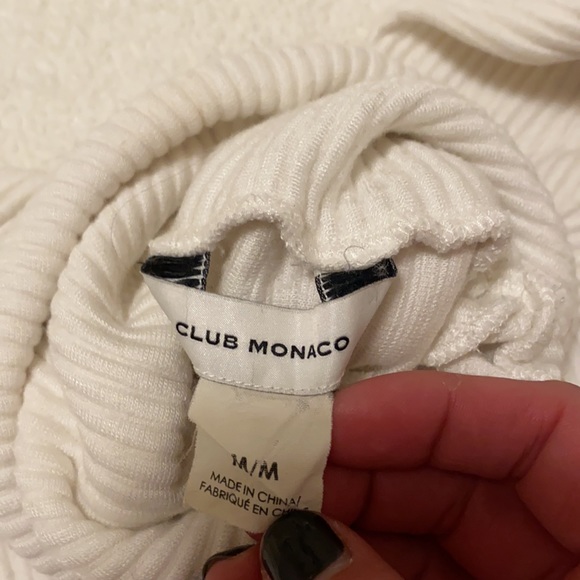 Club Monaco Ribbed Cream Turtleneck - Picture 2 of 2